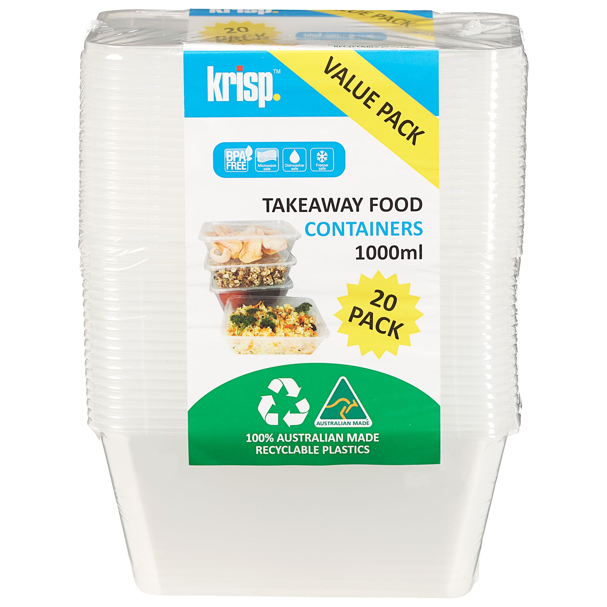 OITUGG Meal Prep Containers Lot de 20, 1000ml Boite Tupperware avec  Compartiment et Couvercles, Réutilisables, sans BPA, Passe au Micro-Onde,  Noir, 10