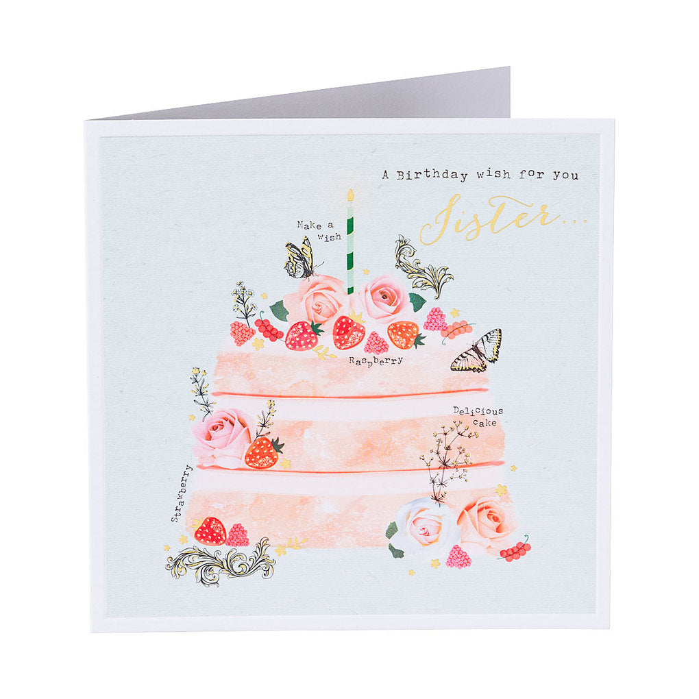 Traditional Sister Cake Birthday Card | The Reject Shop