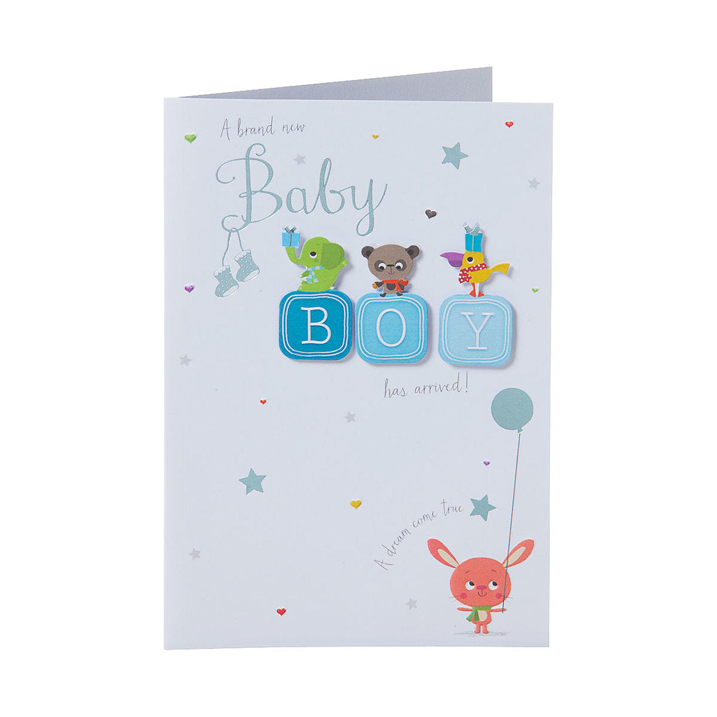 Traditional Baby Boy Has Arrived Card The Reject Shop