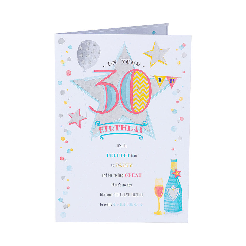 Traditional Party 30th Birthday Card | The Reject Shop