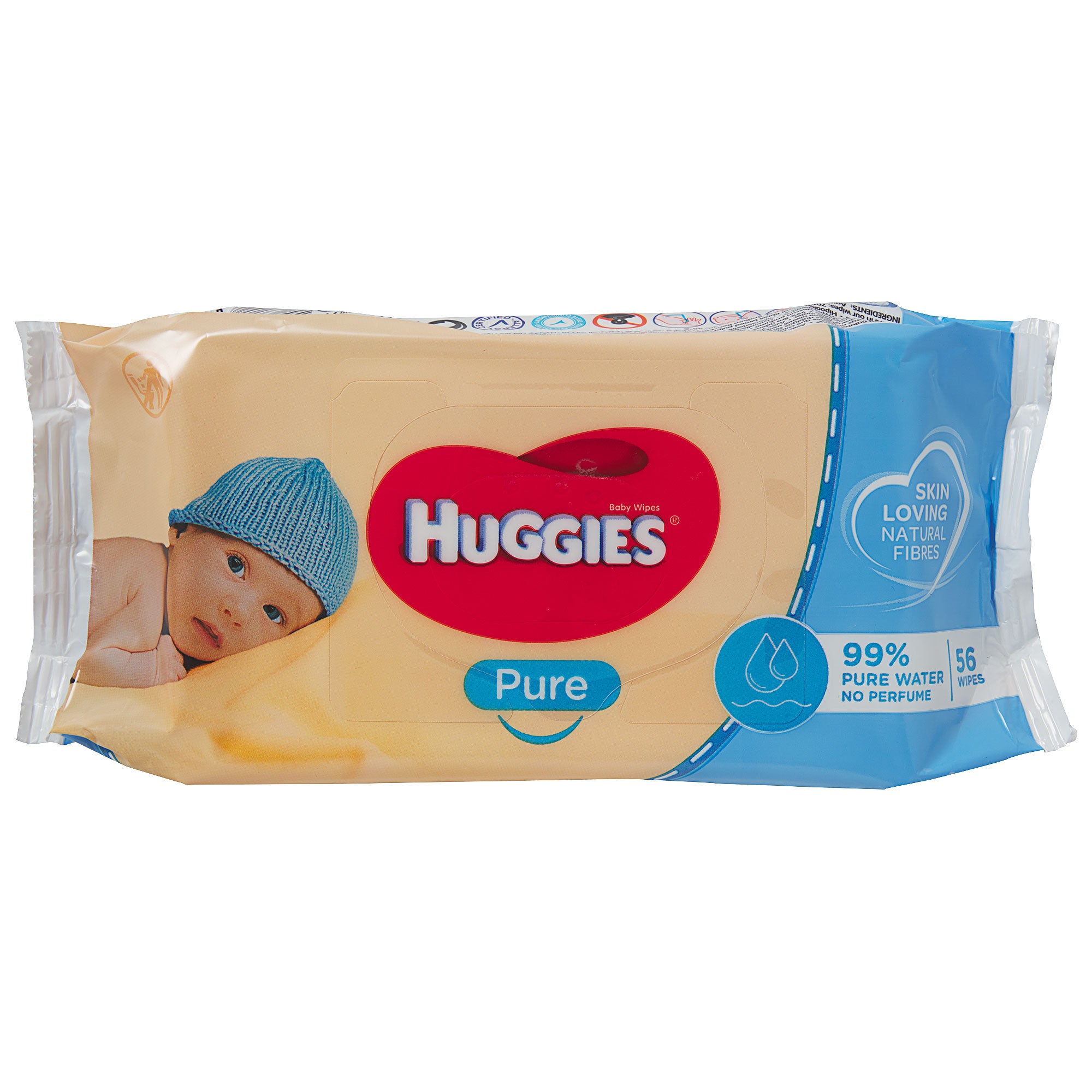 Huggies Baby Wipes Pure, Nat, Soft 56's