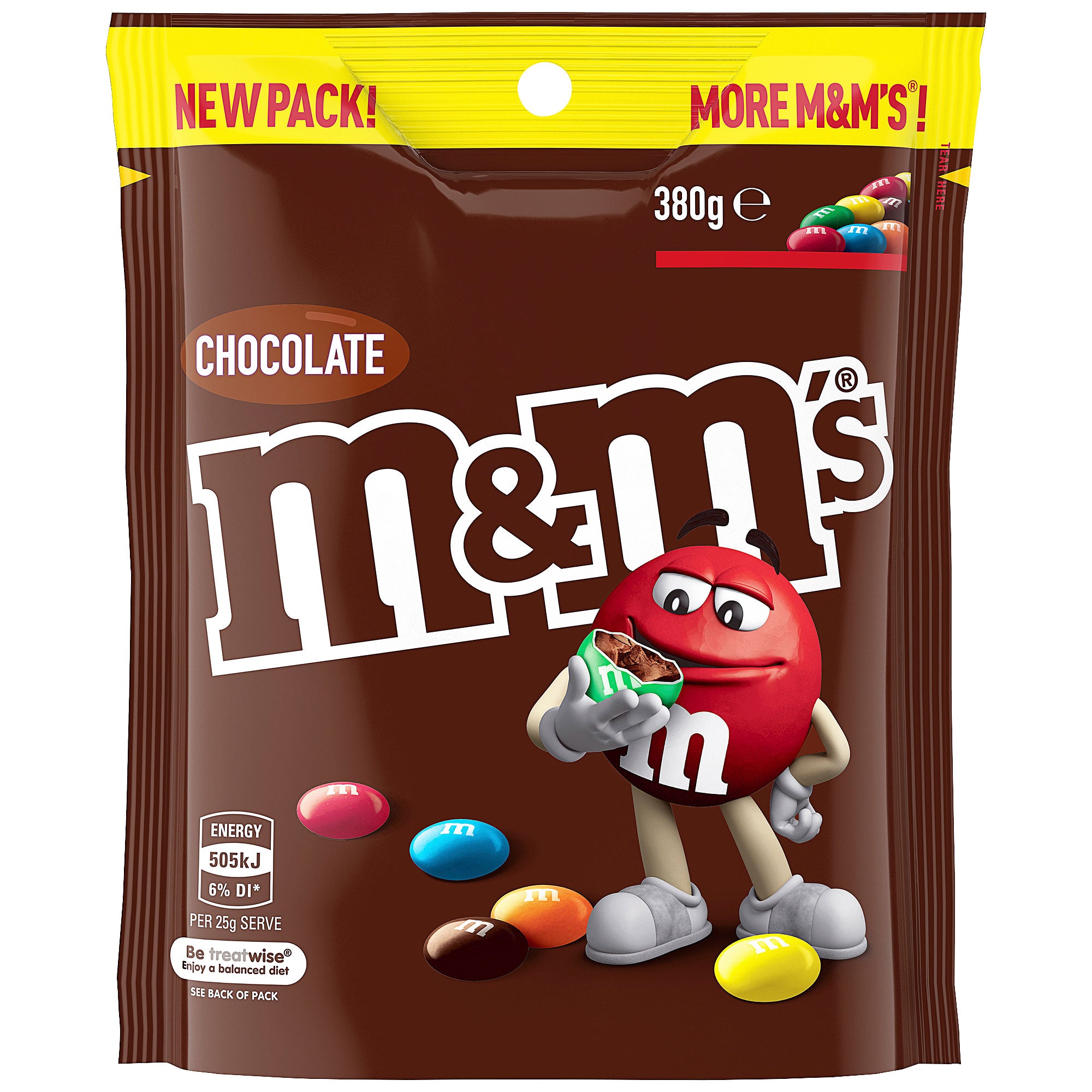 M&m's Red & Green Christmas Chocolate Snack & Share Bag 180g