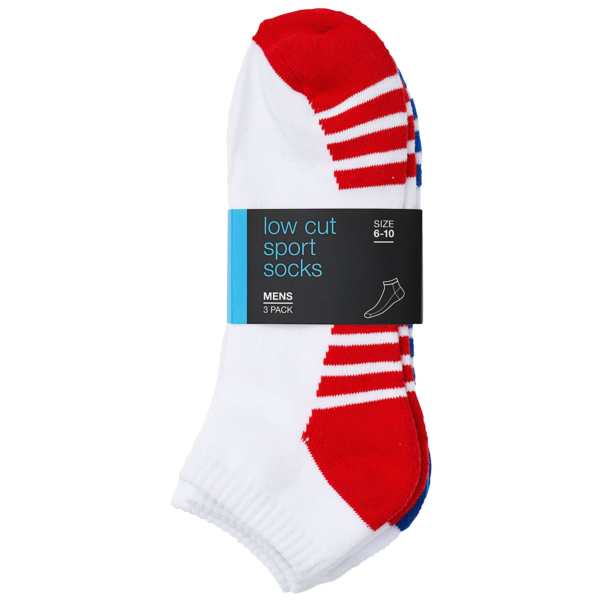 Men's Low Cut White Sport Socks 3pk