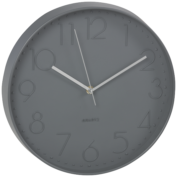 Charcoal Clock 30cm | The Reject Shop
