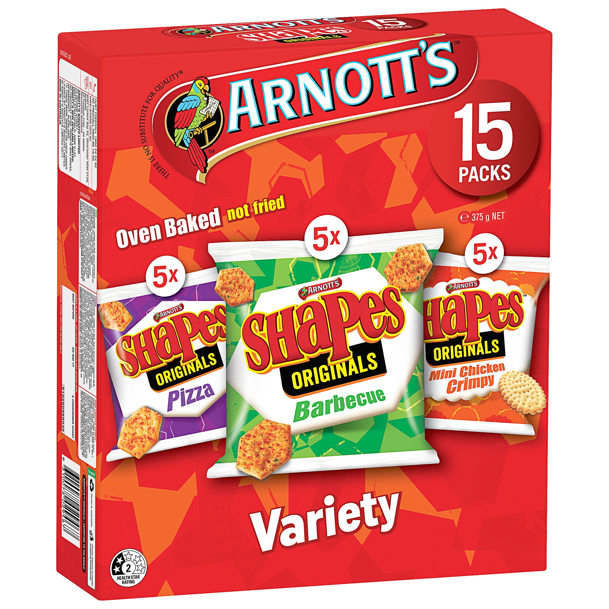 Arnott's Shapes Multipack Crackers Variety 15 Pack