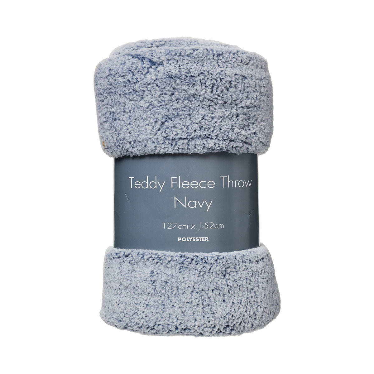 Teddy Fleece Throw Two-Tone 127x152cm Navy | The Reject Shop