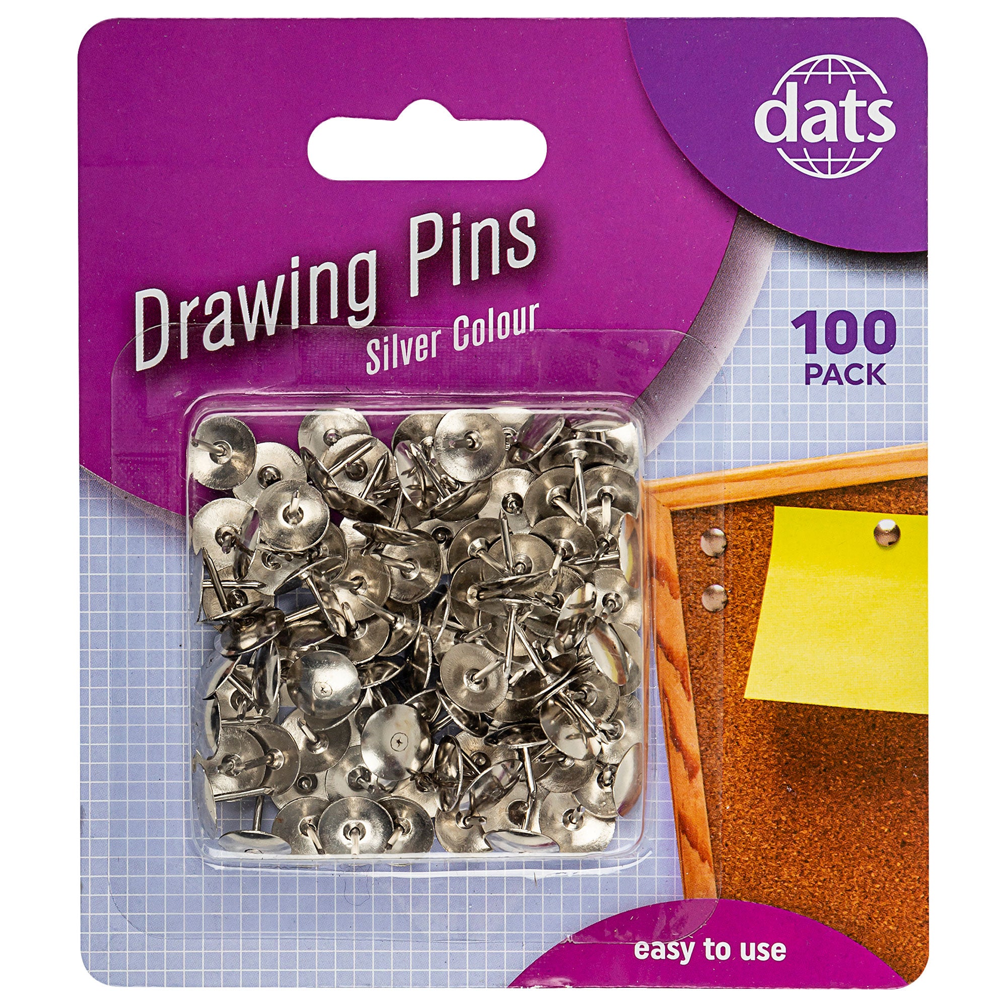 Drawing Pins Silver 100pk | The Reject Shop