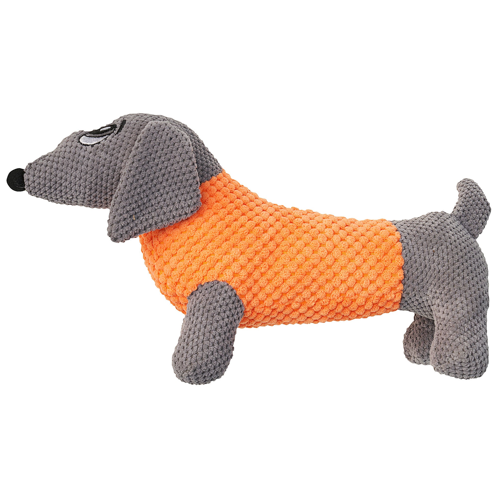 Squeaky Plush Pet Toy Sausage Dog 31cm Assorted