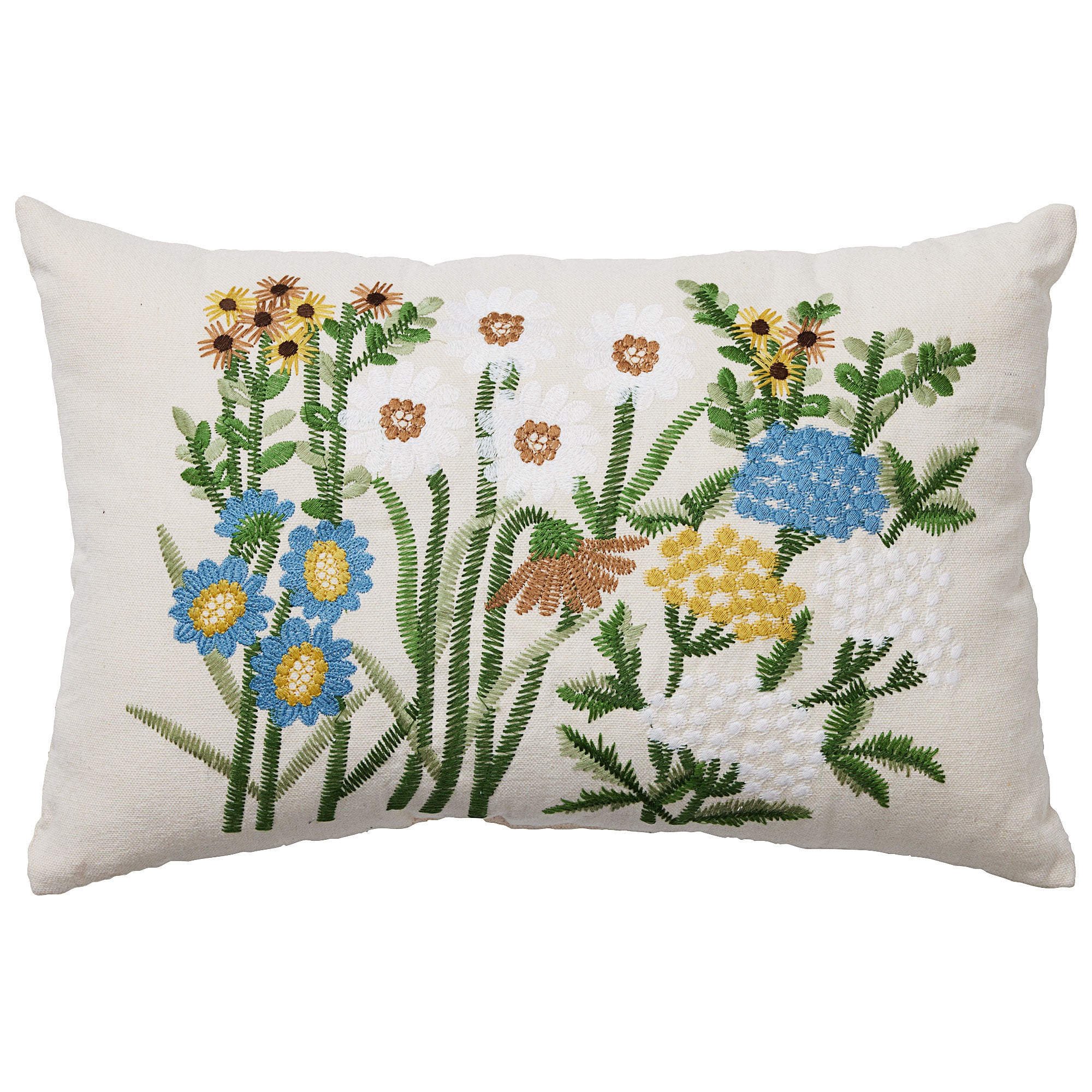 Rectangle Embroidered Meadow Cushion 30x45cm | The Reject Shop