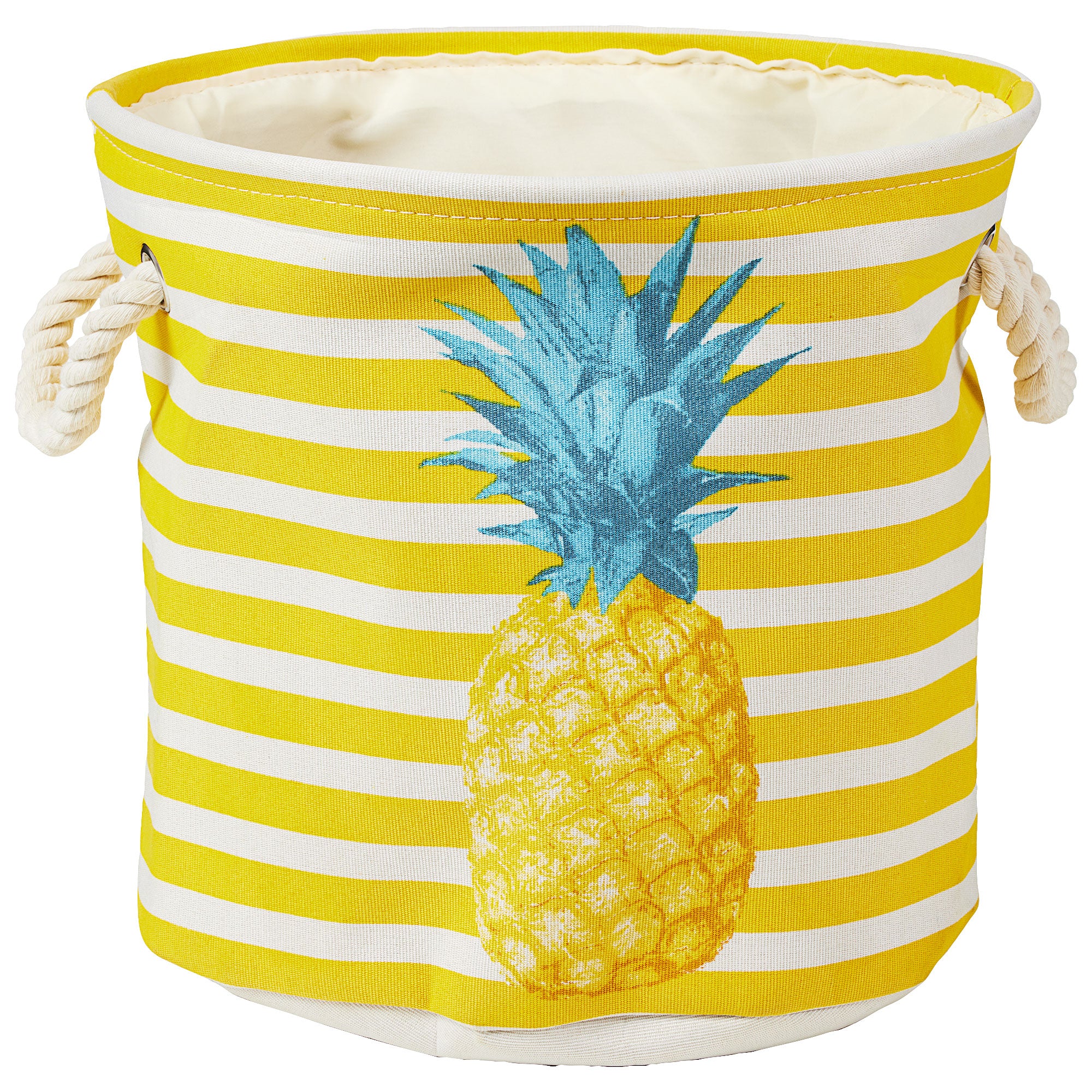 Pineapple Round Storage With Handle 32cm | The Reject Shop