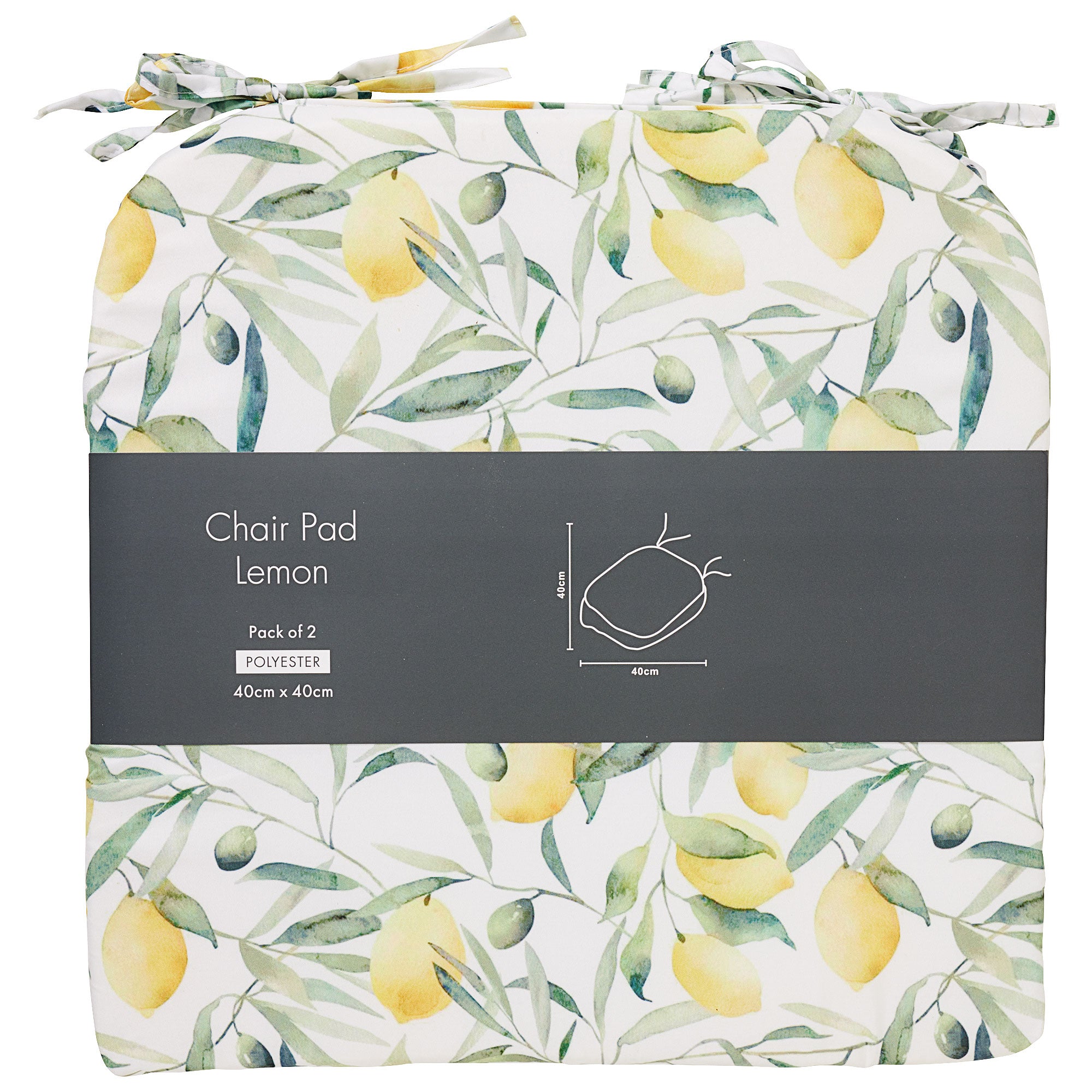 Printed Chairpad 40cm 2pk Lemon The Reject Shop