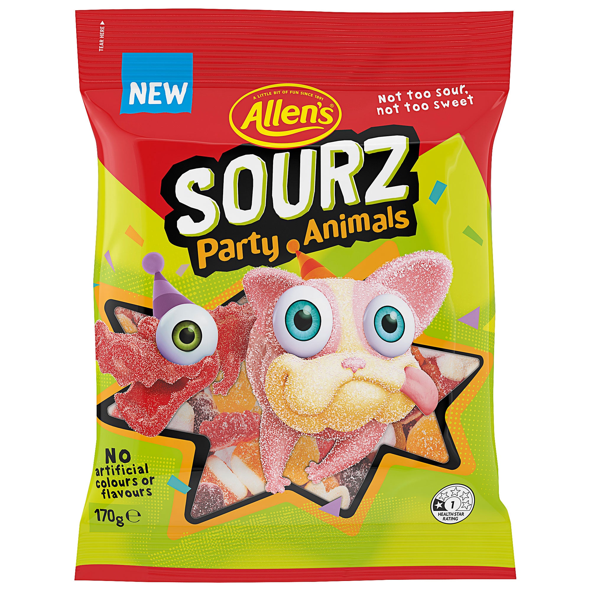 Allen's Sourz Party Animals 170g | The Reject Shop