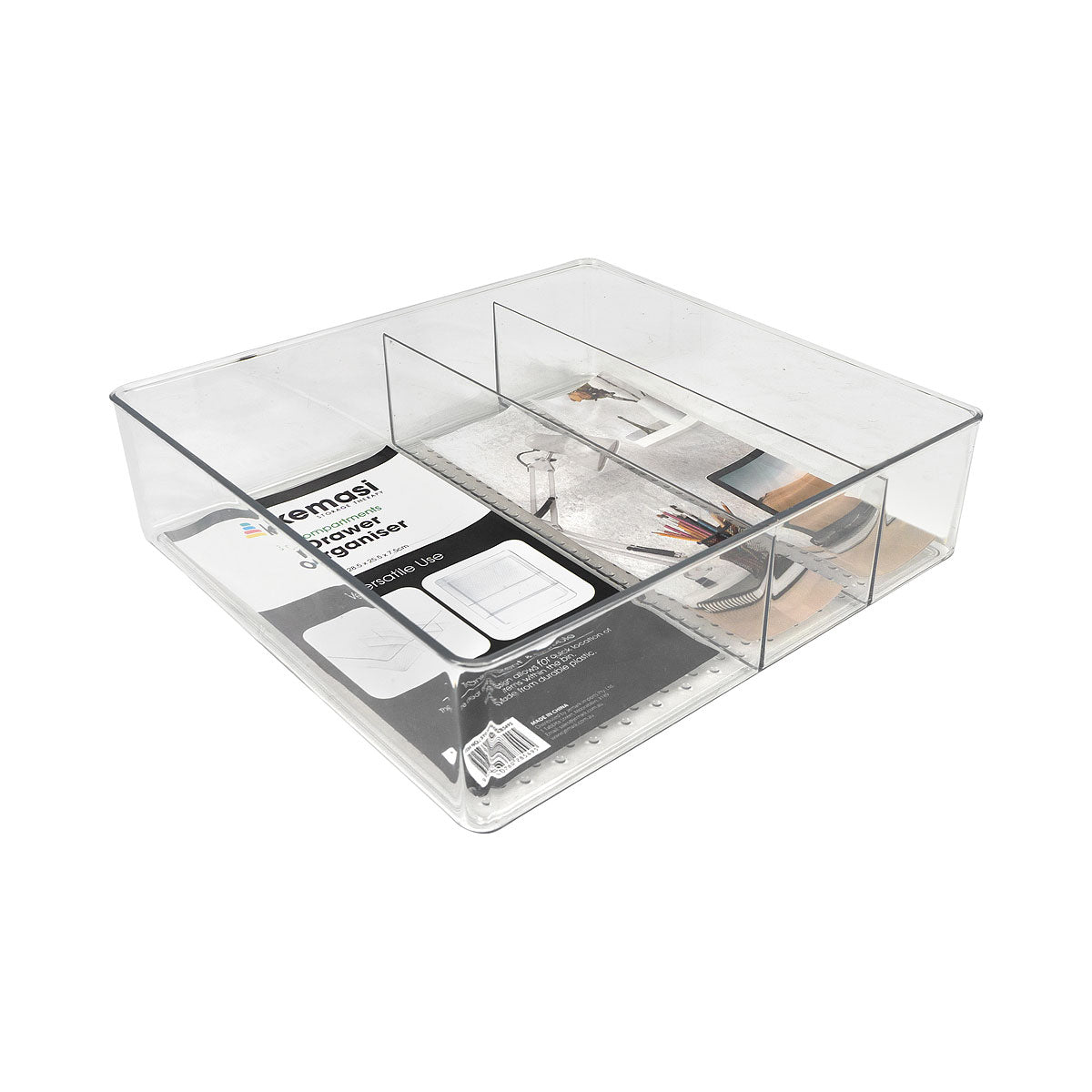 Simplify Long Rectangular Drawer Organizer, Clear