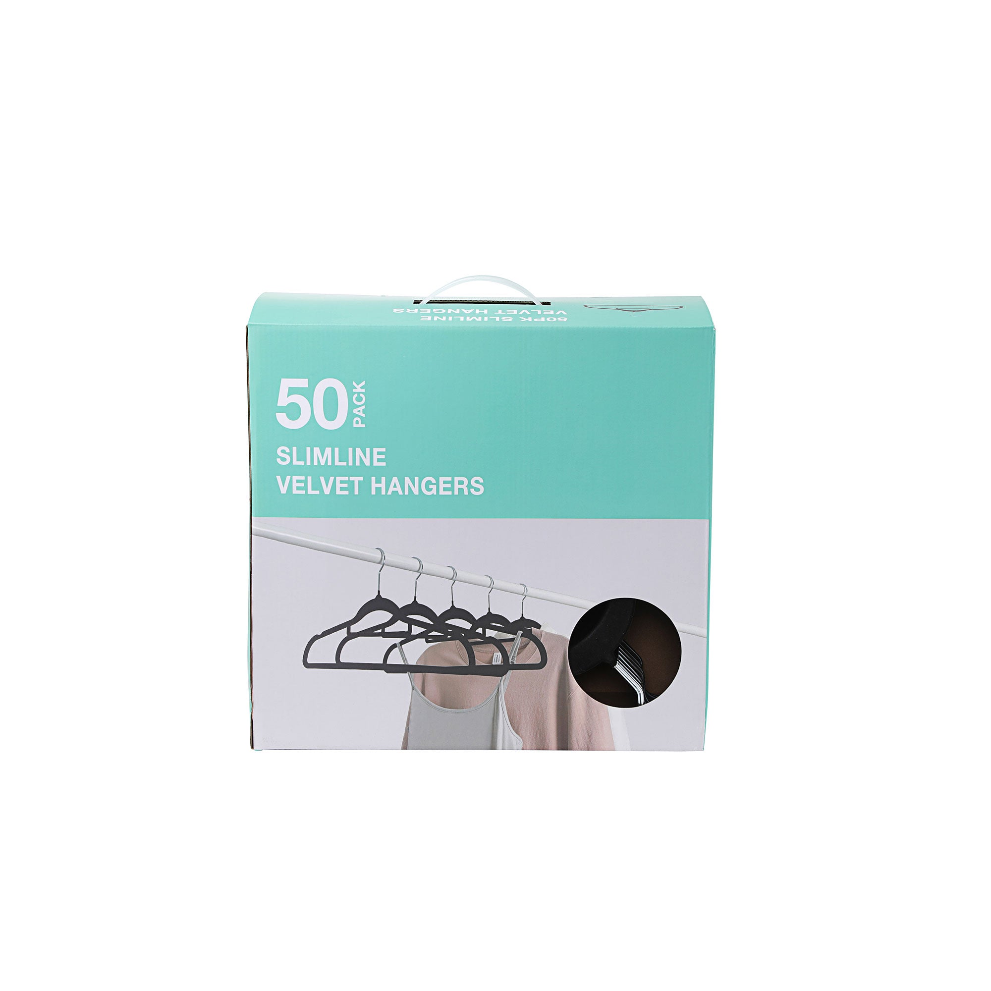 50 Pack Cascading Velvet Hangers with Chrome Hooks Ultra Thin No