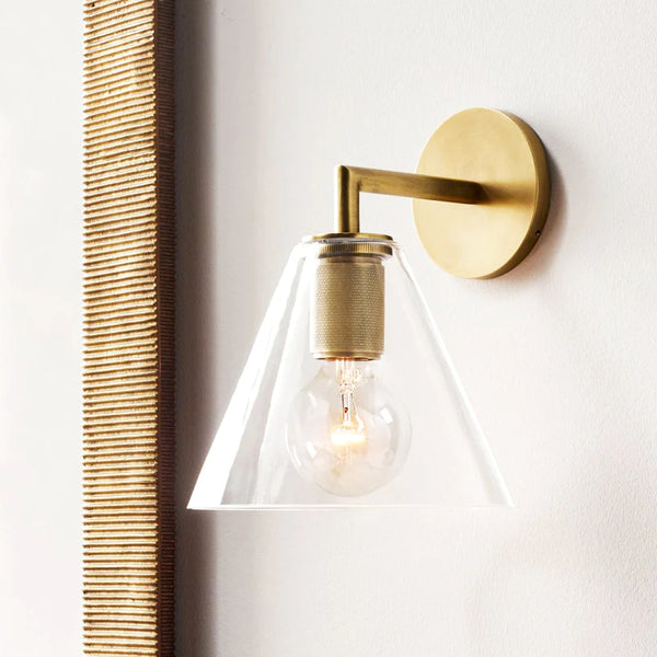 Mid-Century Retro Brass Wall Sconce