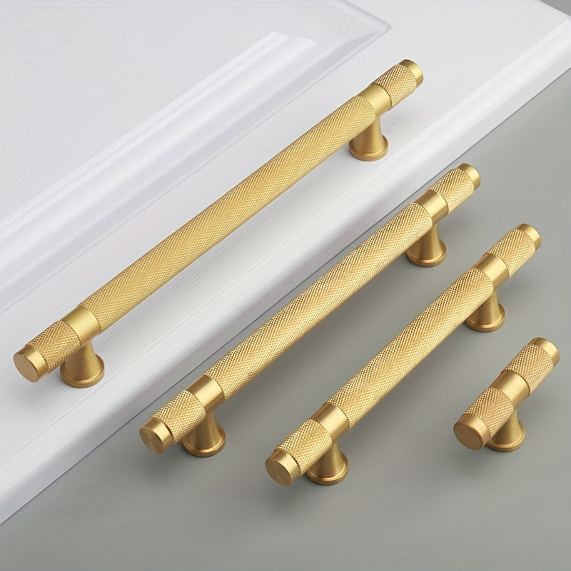 Homdiy Cabinet Handles Modern Brushed Brass Bar Pulls Kitchen Cabinet  Handles