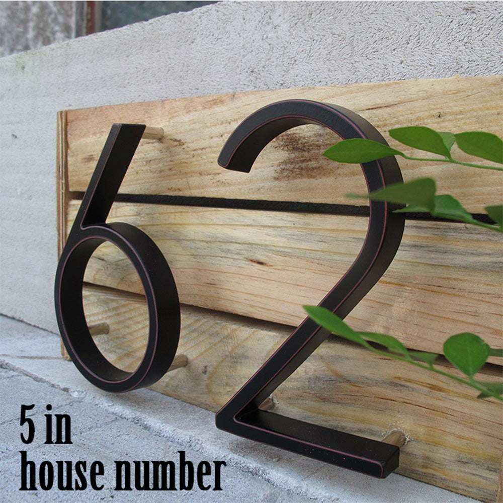 Black Metal 6 House Address Number 2 Wrought Iron Sign Home Decor