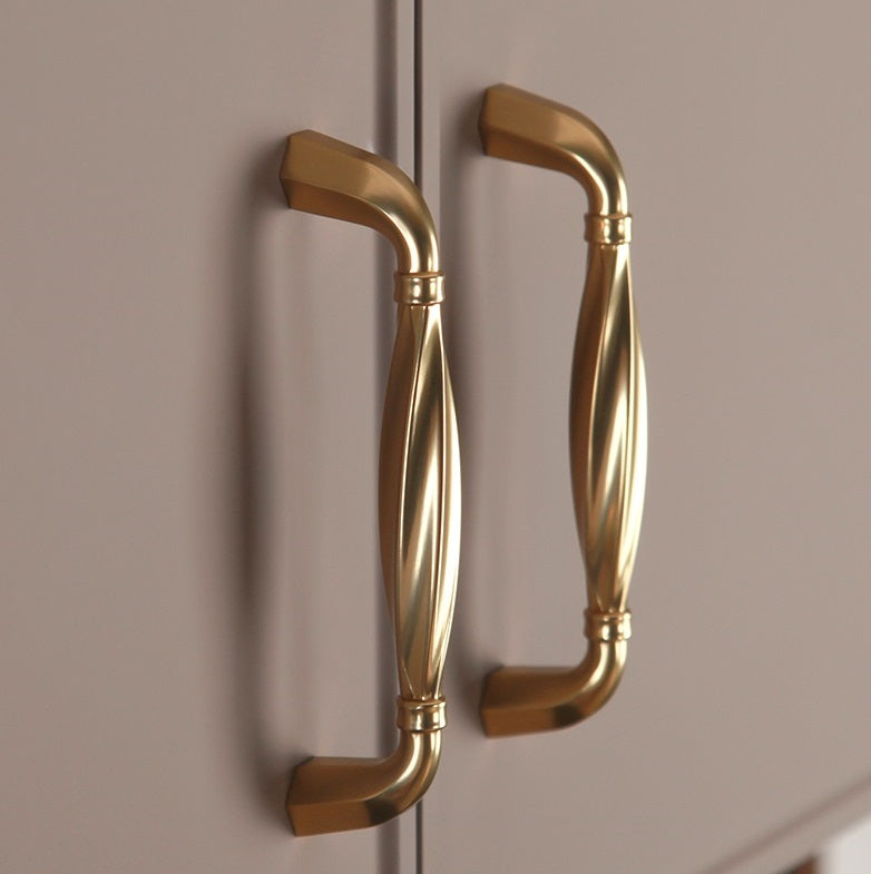 Homdiy Cabinet Pulls Unique Fingerprint Solid Brass Matte Gold Cabinet  Handles and Knobs