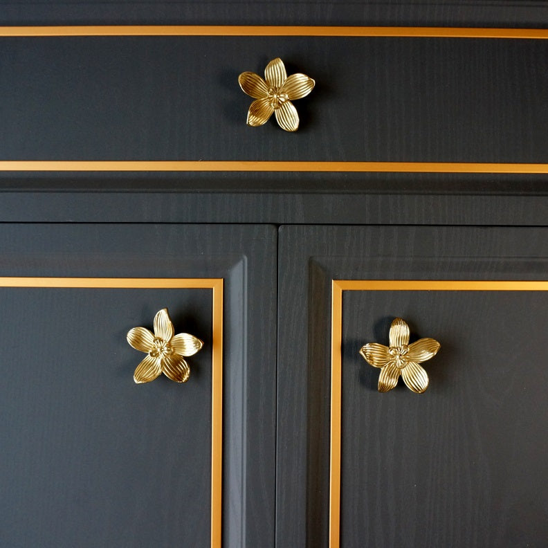 Homdiy Cabinet Pulls Unique Fingerprint Solid Brass Matte Gold Cabinet  Handles and Knobs