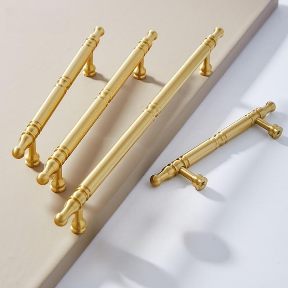 Homdiy cabinet pulls brushed gold brass drawer handles for kitchen