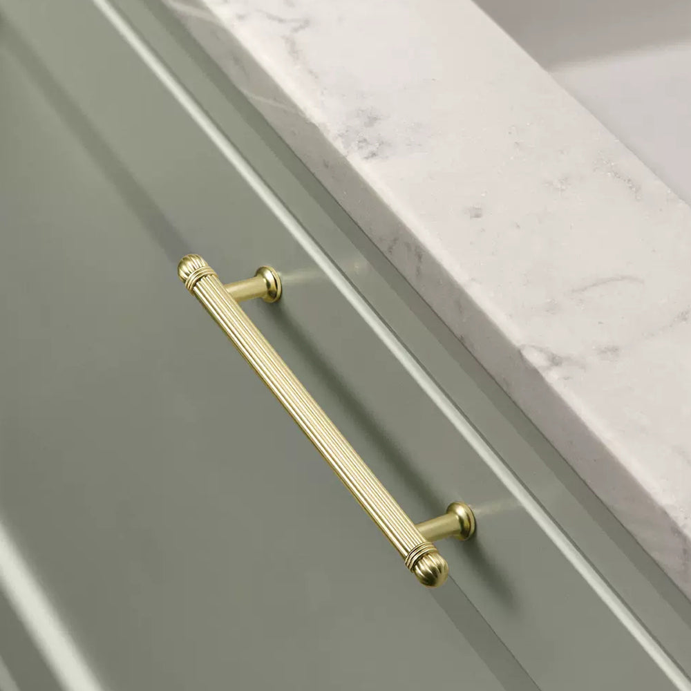 Homdiy Brushed Brass Drawer Pulls Gold Square Handles for Kitchen