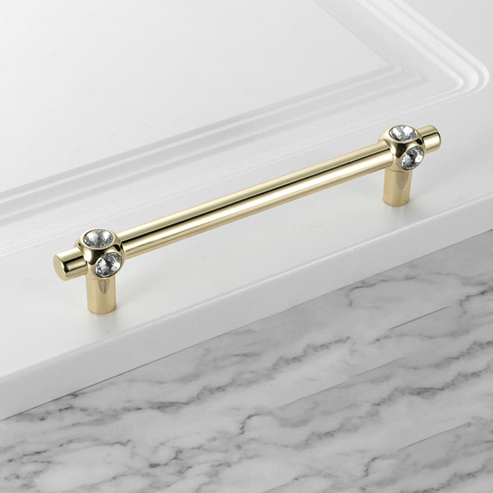 Homdiy Crystal Gold Cabinet Pull Cabinet Handles Dresser Pulls for Kitchen