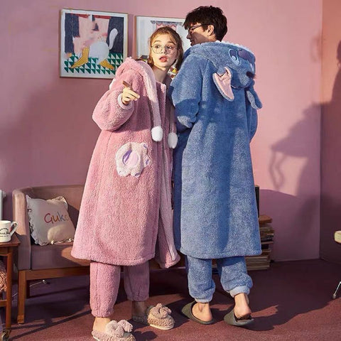 pijamas de peluche para parejas