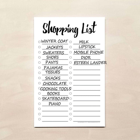 shopping list on black friday