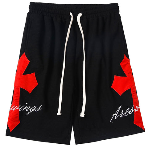 men waffle sweat short pants