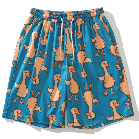 duck graphic short pants