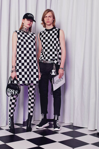 designer checkerboard outfits