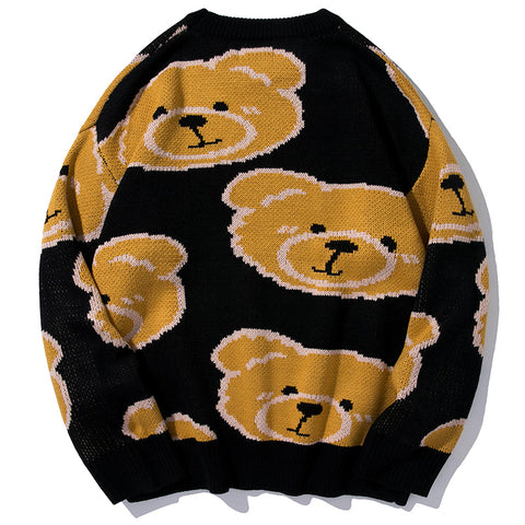 suéter con estampado de oso