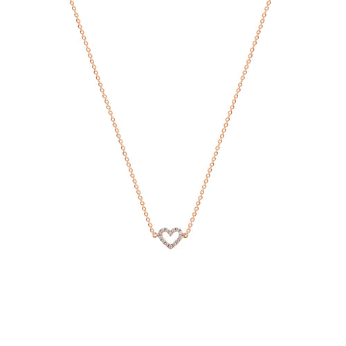 Heart Necklace - Silver - 40-45 cm