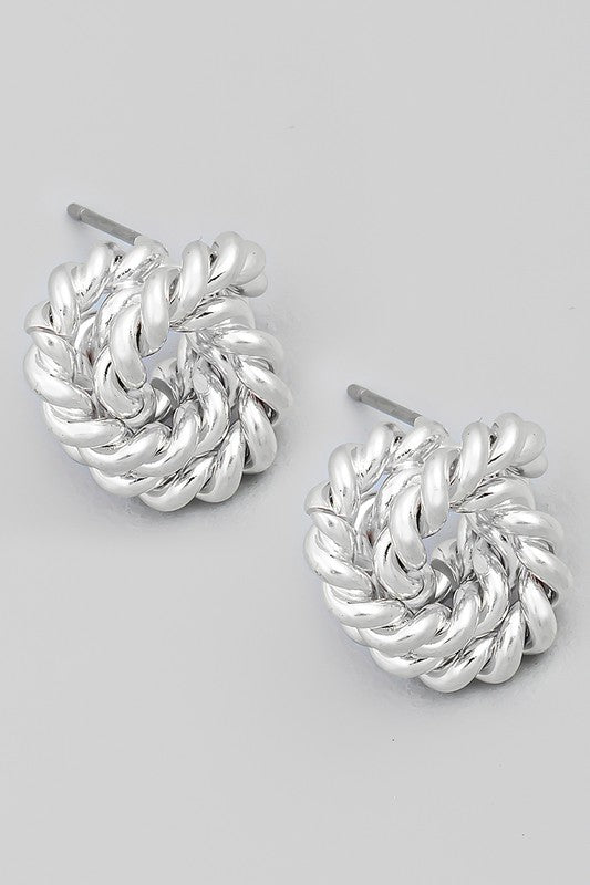 Twisted Stud Silver
