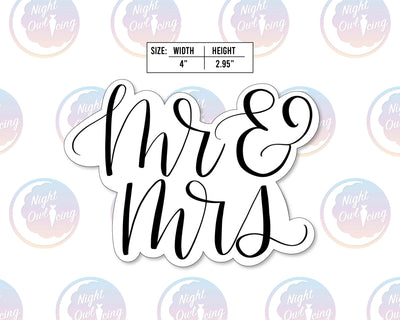 Mr. and Mrs. Design 1 - Wedding Hand Lettered Cookie Cutter