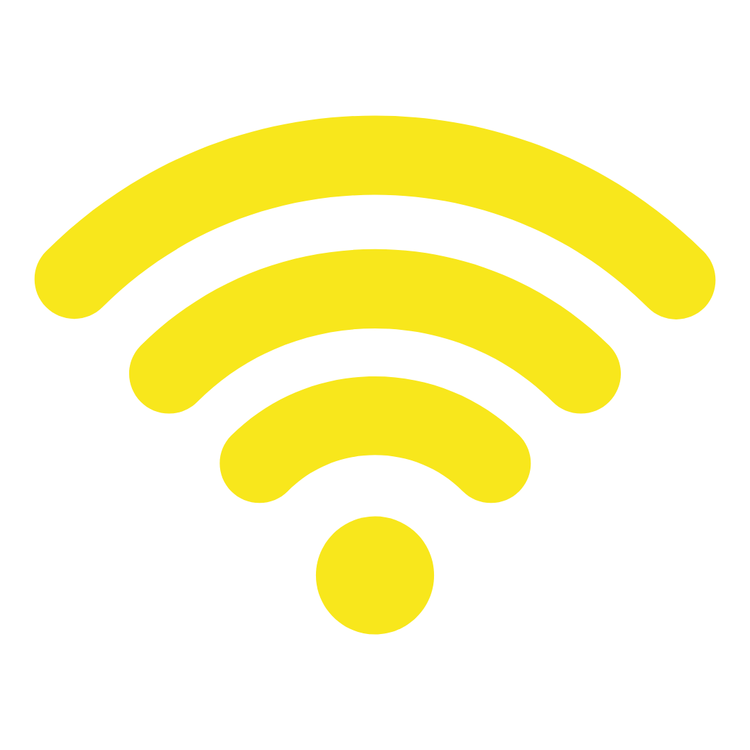 grafica wifi, connessione gialla