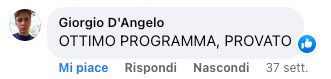 screenshot recensione commento facebook