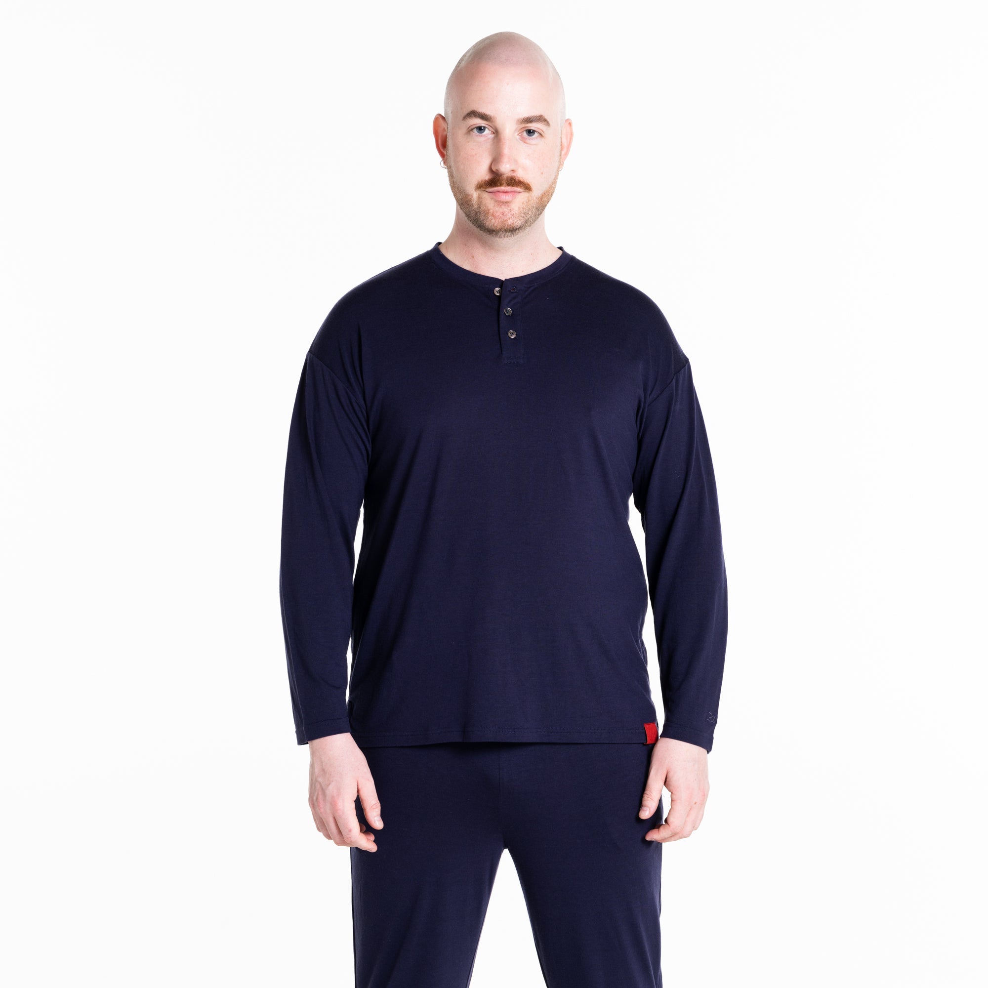 Merino-Blend Unisex Long Sleeve Henley T-Shirt