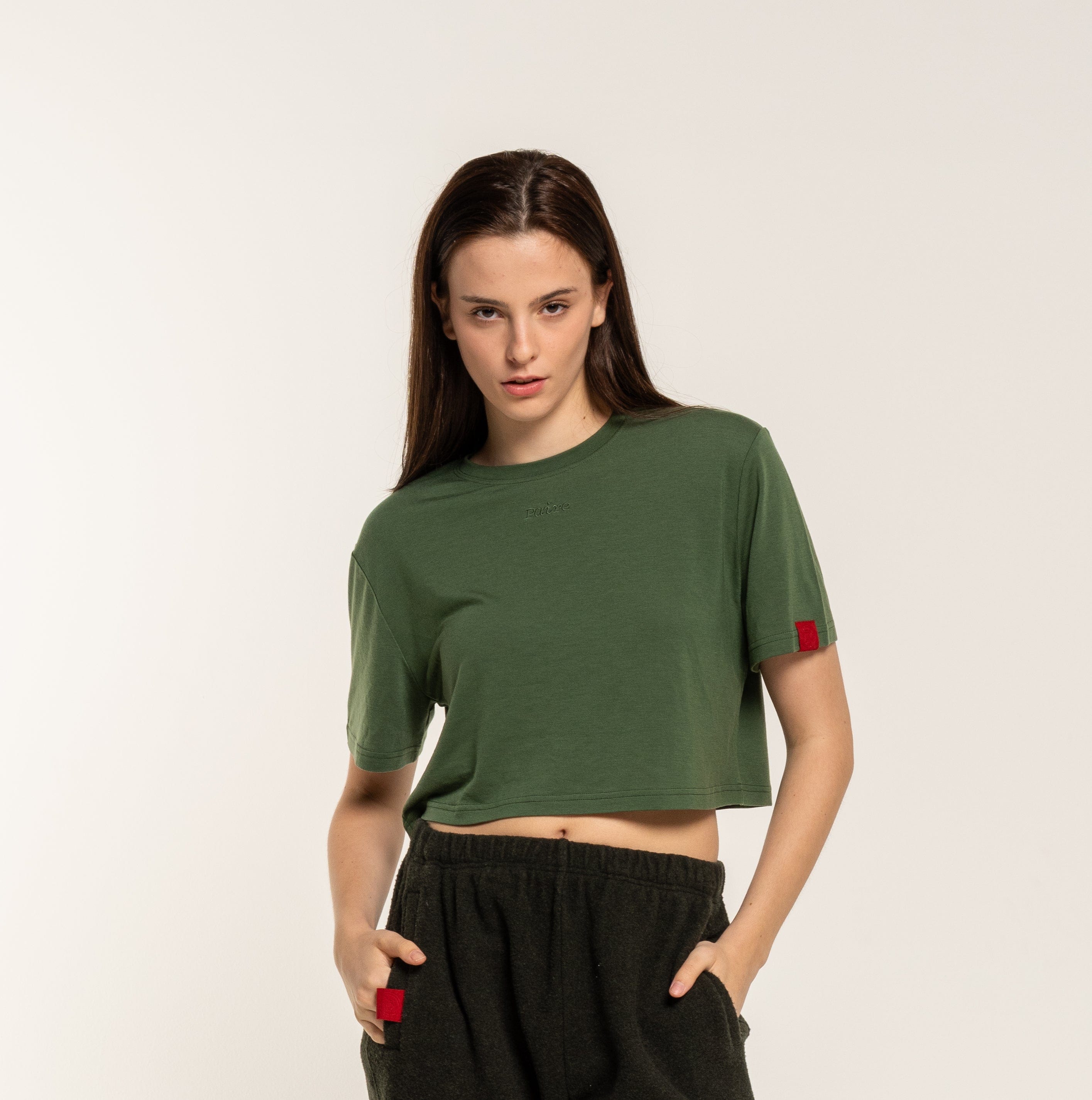 Merino-Blend Women's Cropped T-shirt