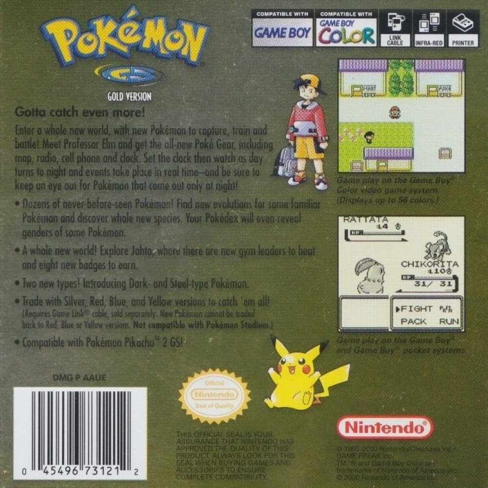 Pokemon Gold Version Game Boy | CaveGamers