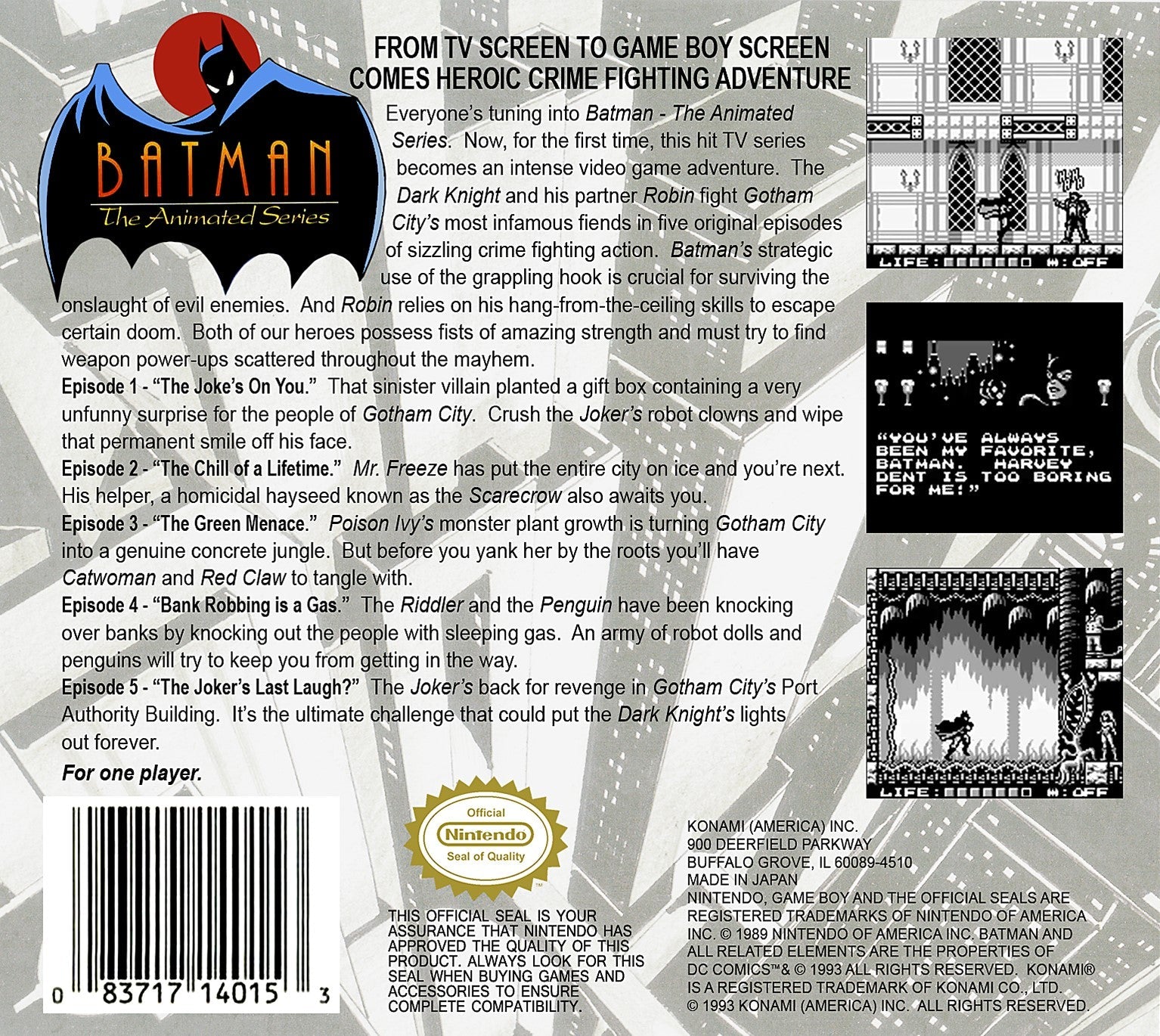 Batman: The Animated Series | Game Boy | CaveGamers
