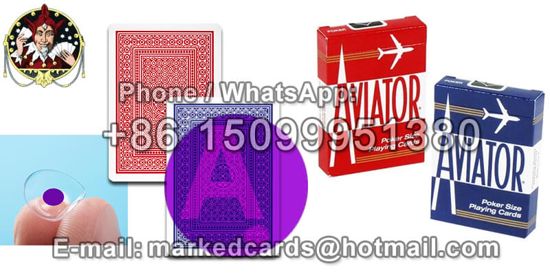 Marked Aviator cards for poker contact lenses - blue card vision