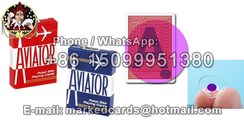 Marked Aviator playing cards for infrared contact lenses - red card vision