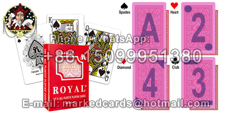 Quality Royal Luminous Ink Marking Poker Cards for Casino Games