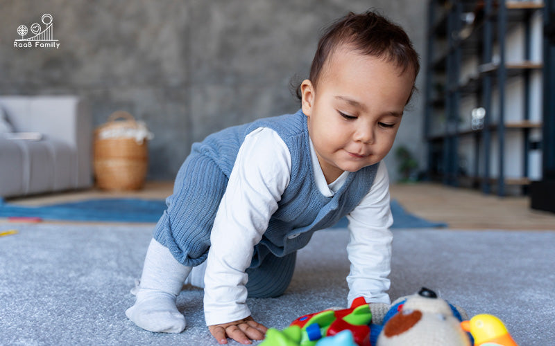 Child Crawling on a Baby Play Mat