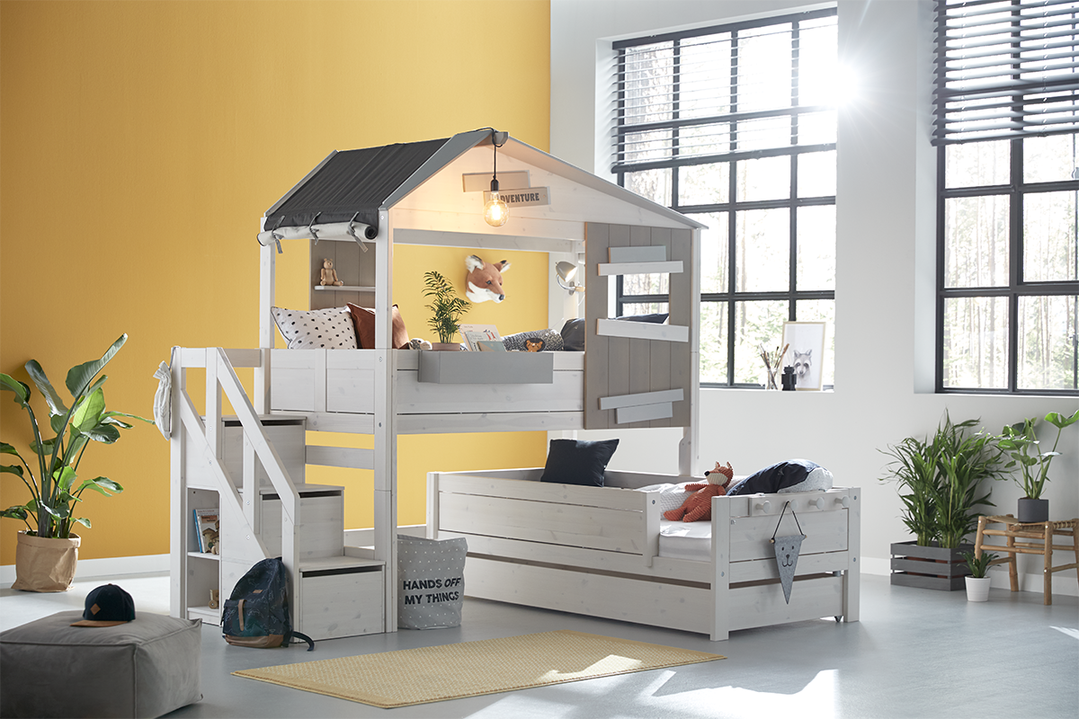 Hesje Niet meer geldig Previs site Lifetime Bed The Hideout Boomhutbed met Trapkast en Matras 90x200cm – Droom  Stapelbed