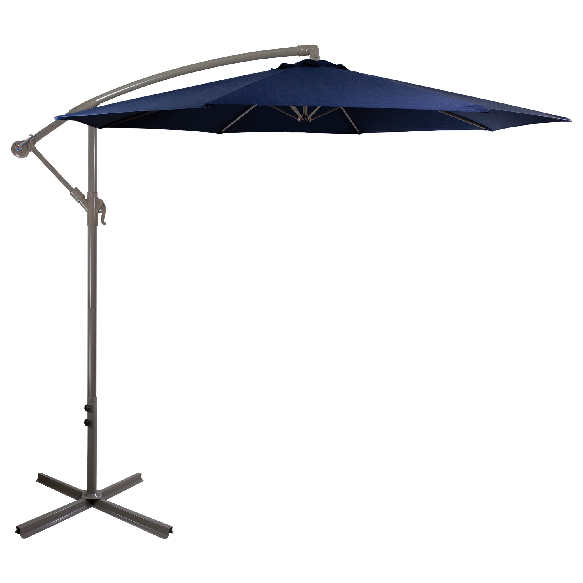 10ft Offset Outdoor Patio Umbrella With Hand Crank Navy Blue Northlight Seasonal