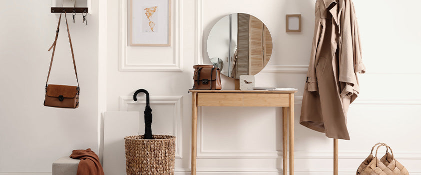 A vanity can be used in any room of the house to help with your morning routine, even near your front door.