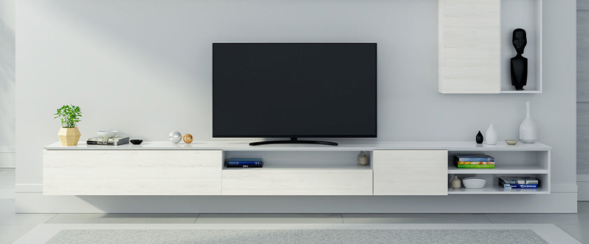 Your television should be placed at a comfortable viewing height, whether you choose to mount on a wall or use a TV stand or entertainment unit.