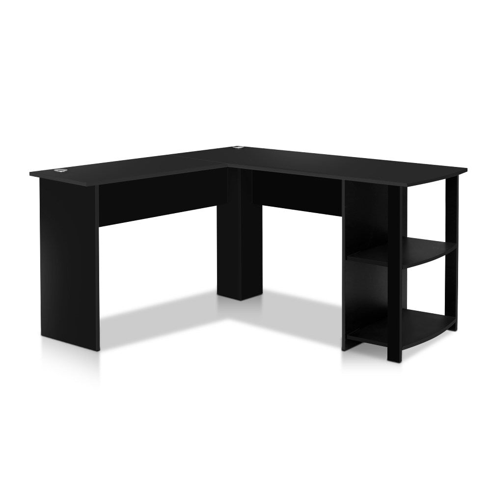 Buy Artiss Office Computer Desk Corner Student Study Table Workstation  L-Shape Black Online - Artiss